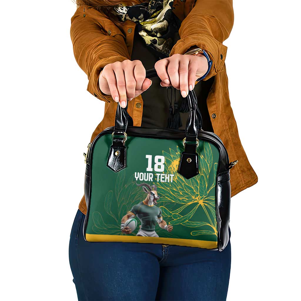 Custom Rugby South Africa Shoulder Handbag Springboks Mascot - Wonder Print Shop