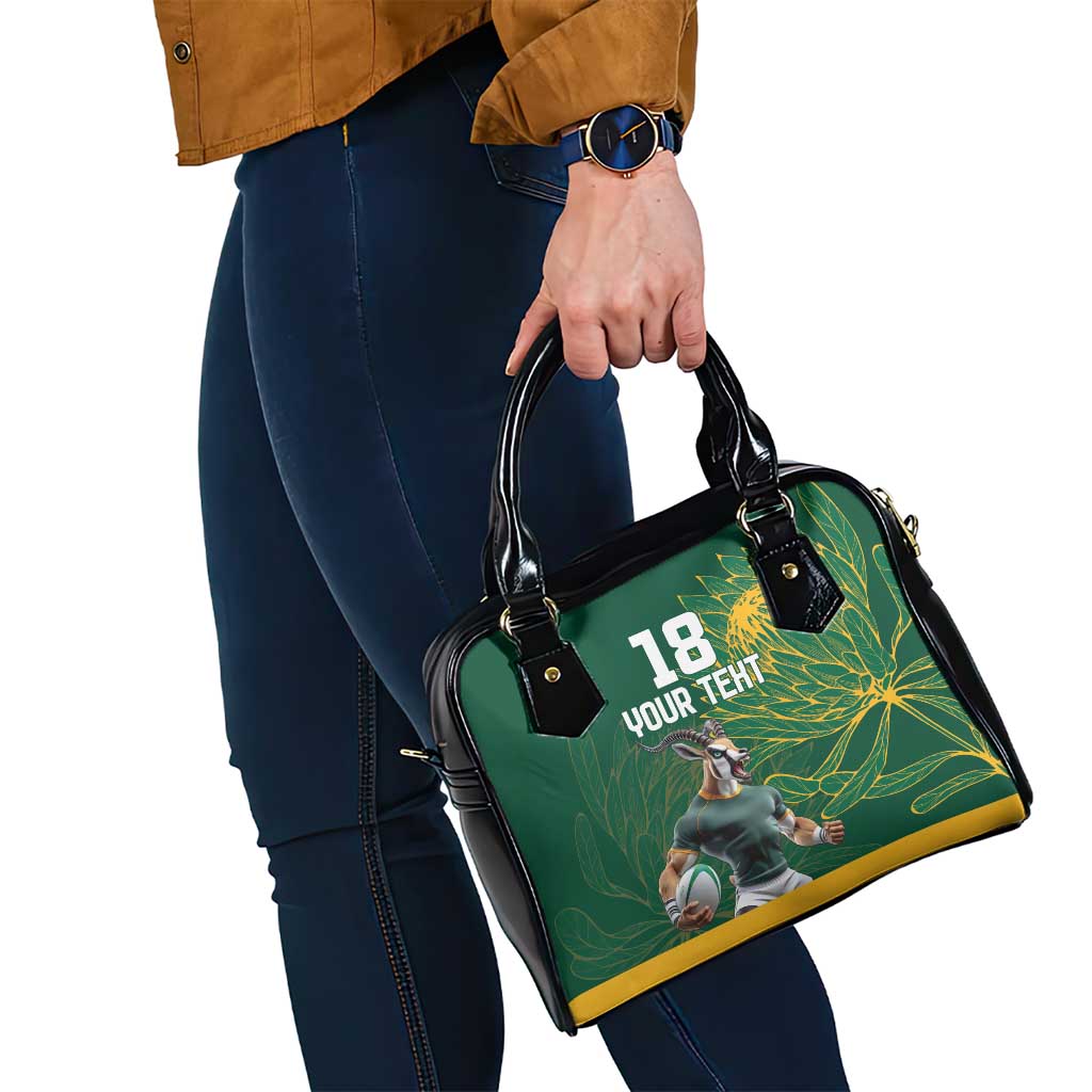 Custom Rugby South Africa Shoulder Handbag Springboks Mascot - Wonder Print Shop