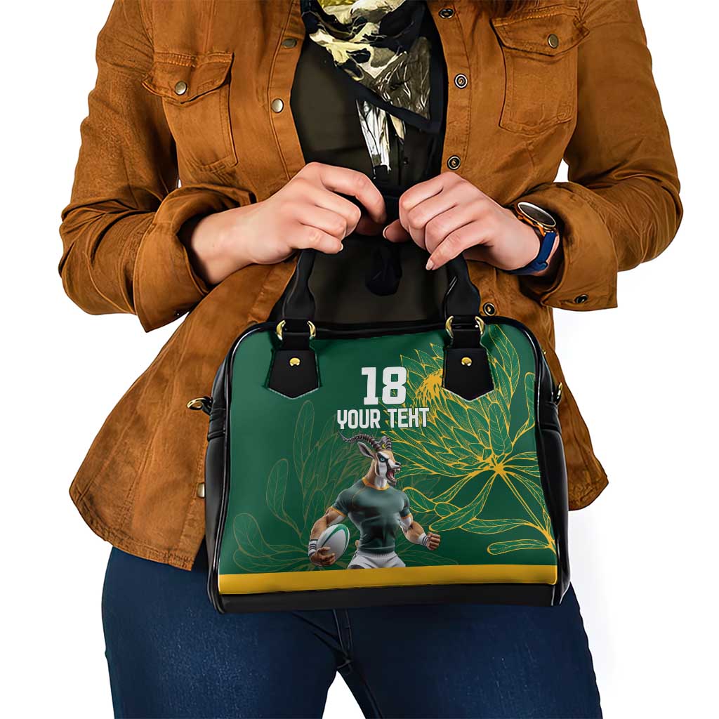 Custom Rugby South Africa Shoulder Handbag Springboks Mascot - Wonder Print Shop