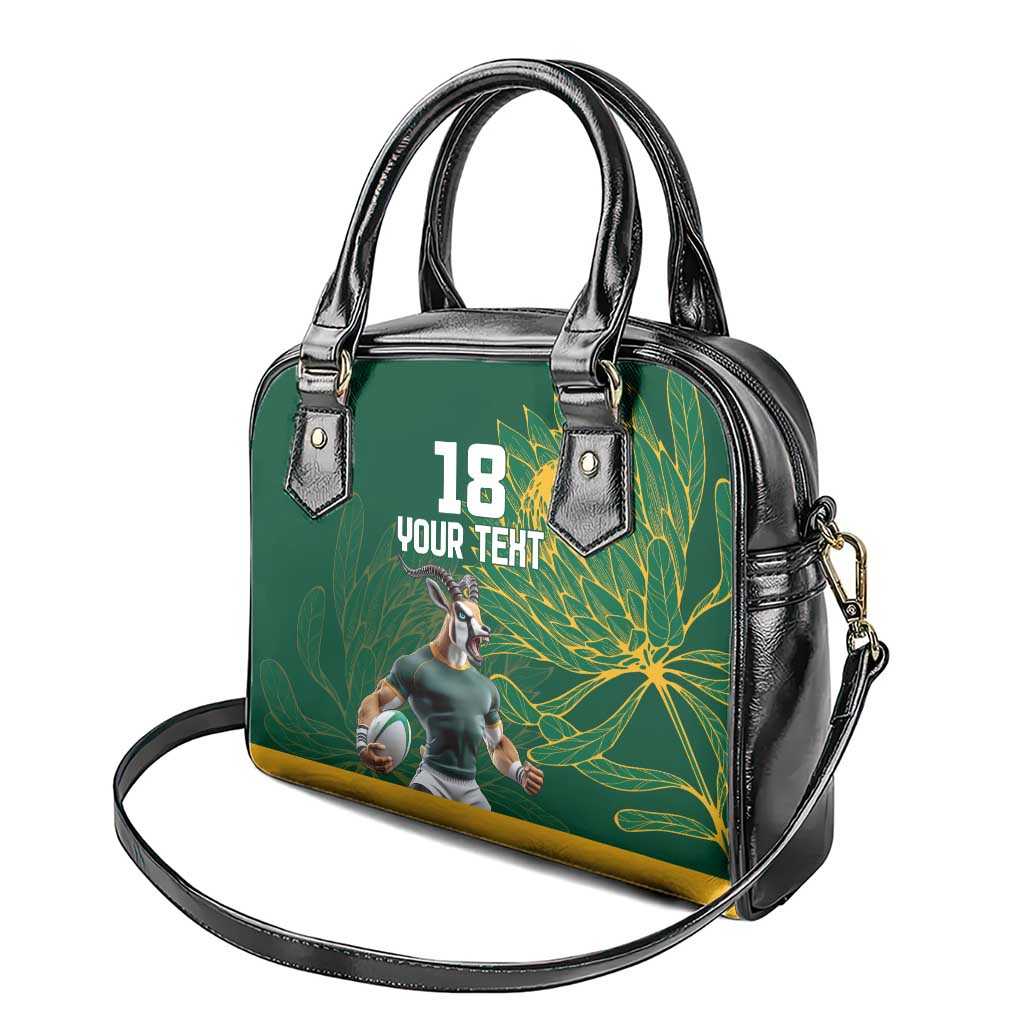 Custom Rugby South Africa Shoulder Handbag Springboks Mascot - Wonder Print Shop