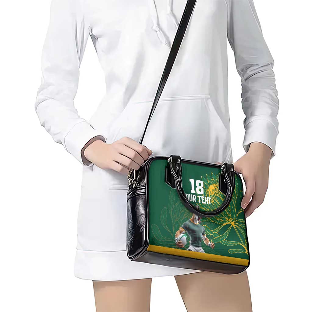 Custom Rugby South Africa Shoulder Handbag Springboks Mascot - Wonder Print Shop