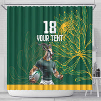 Custom Rugby South Africa Shower Curtain Springboks Mascot - Wonder Print Shop