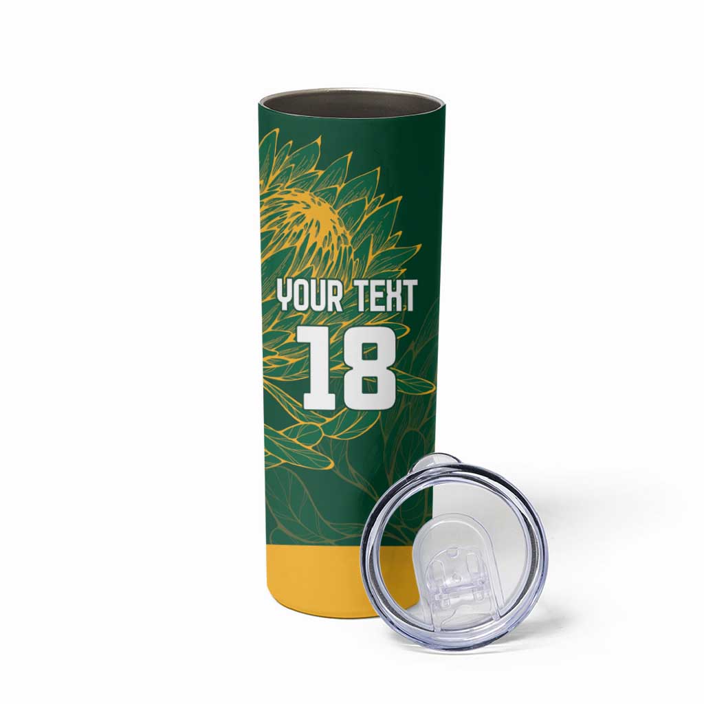 Custom Rugby South Africa Skinny Tumbler Springboks Mascot - Wonder Print Shop