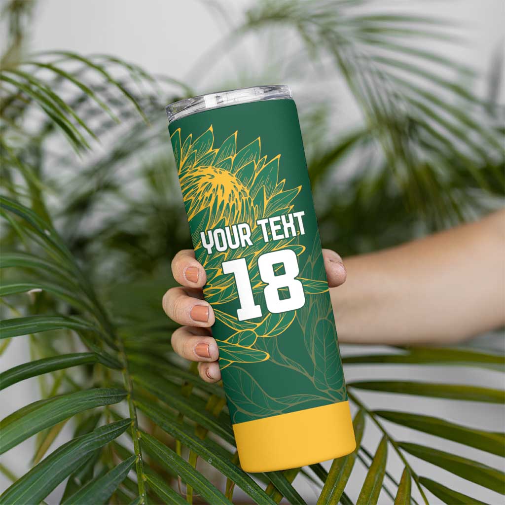 Custom Rugby South Africa Skinny Tumbler Springboks Mascot - Wonder Print Shop