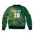 Custom Rugby South Africa Sleeve Zip Bomber Jacket Springboks Mascot - Wonder Print Shop