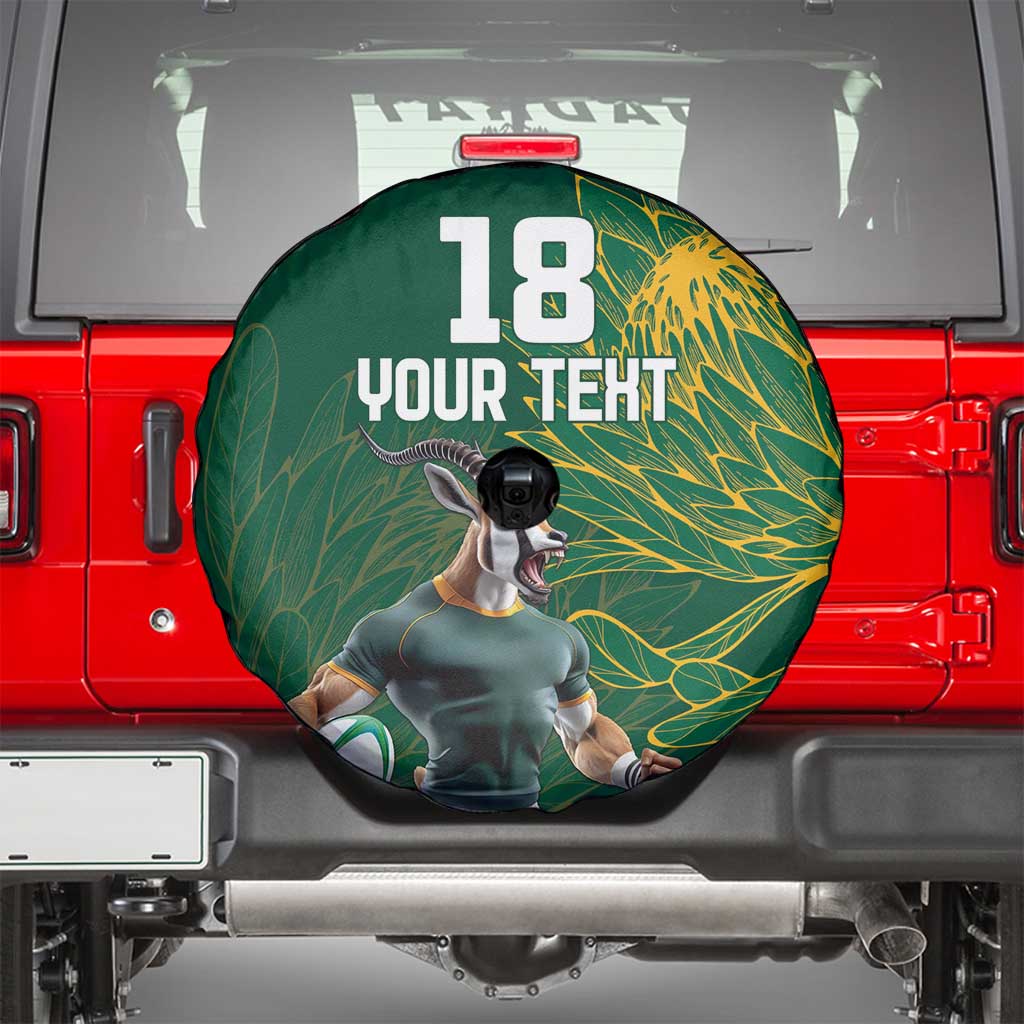 Custom Rugby South Africa Spare Tire Cover Springboks Mascot - Wonder Print Shop