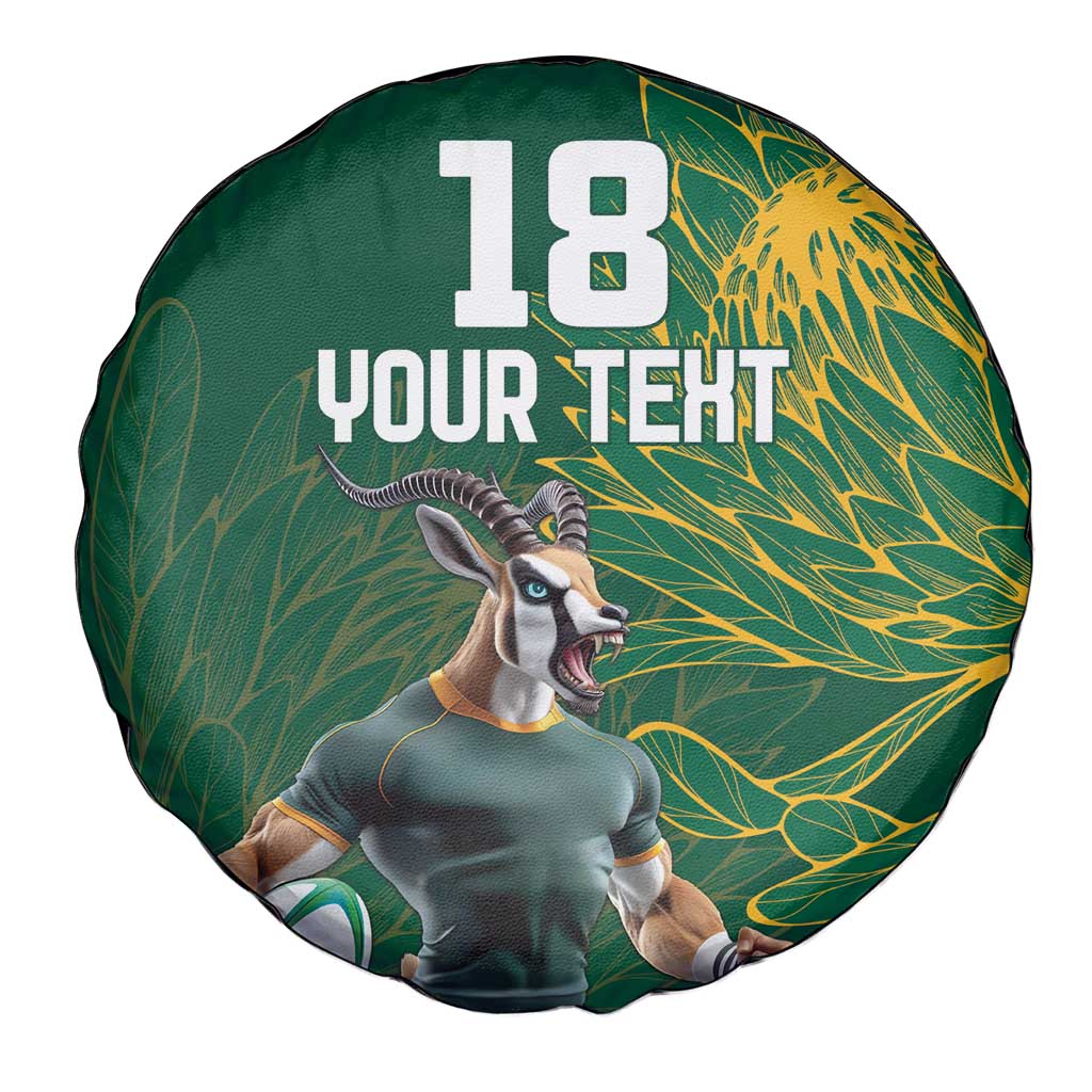 Custom Rugby South Africa Spare Tire Cover Springboks Mascot - Wonder Print Shop