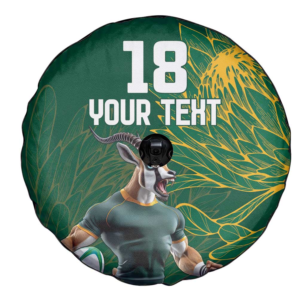 Custom Rugby South Africa Spare Tire Cover Springboks Mascot - Wonder Print Shop