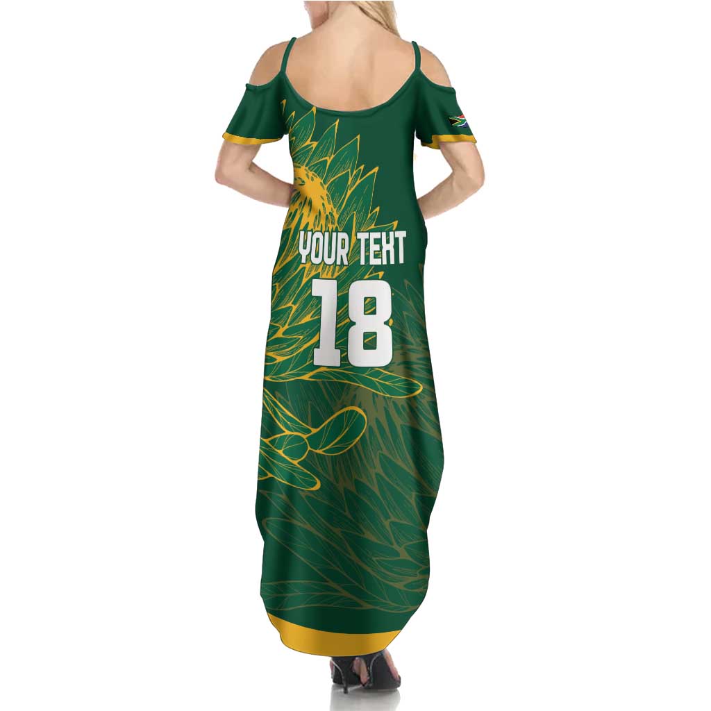 Custom Rugby South Africa Summer Maxi Dress Springboks Mascot - Wonder Print Shop
