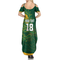 Custom Rugby South Africa Summer Maxi Dress Springboks Mascot - Wonder Print Shop