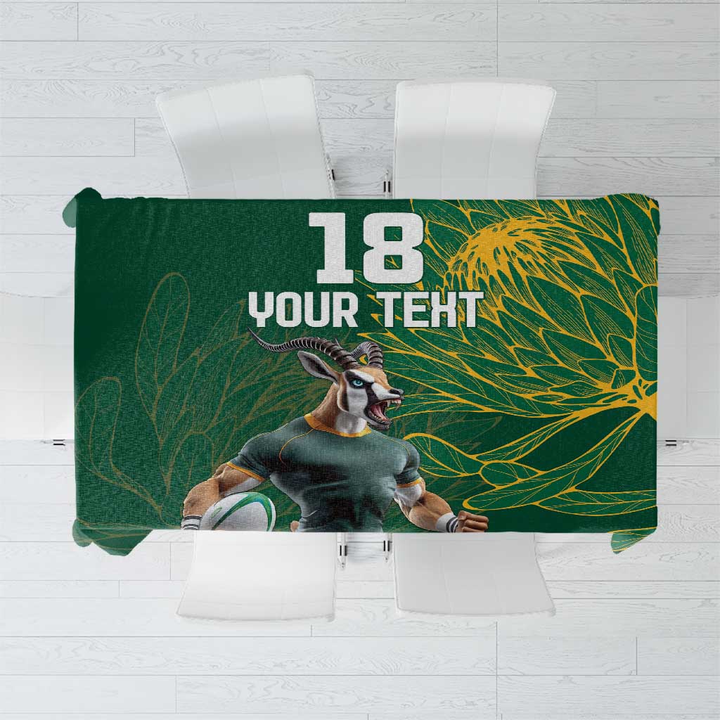 Custom Rugby South Africa Tablecloth Springboks Mascot - Wonder Print Shop