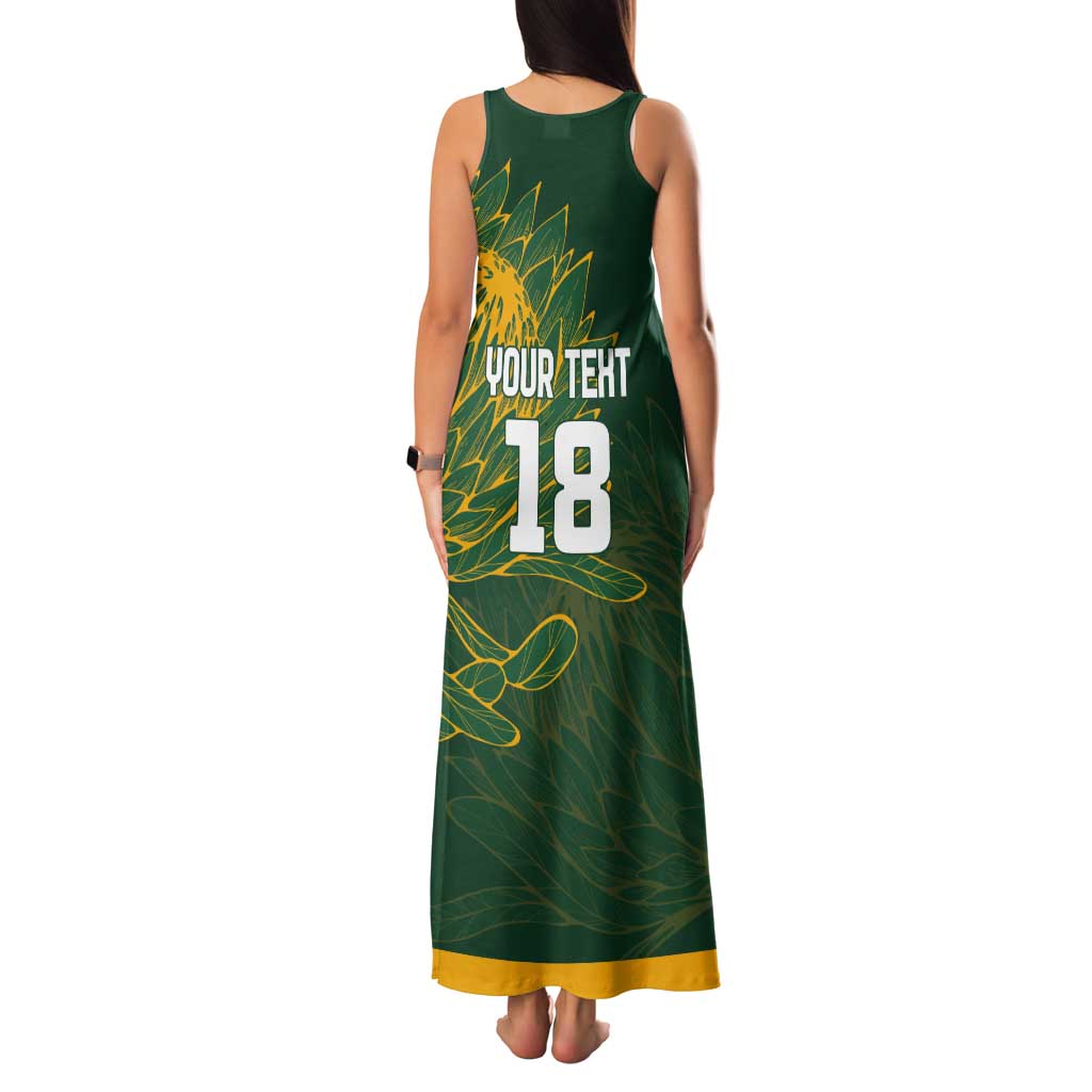 Custom Rugby South Africa Tank Maxi Dress Springboks Mascot - Wonder Print Shop