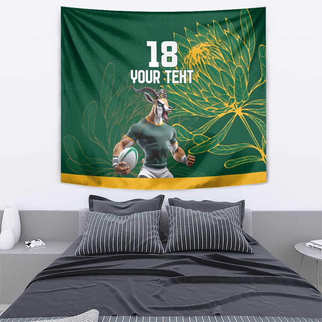 Custom Rugby South Africa Tapestry Springboks Mascot - Wonder Print Shop