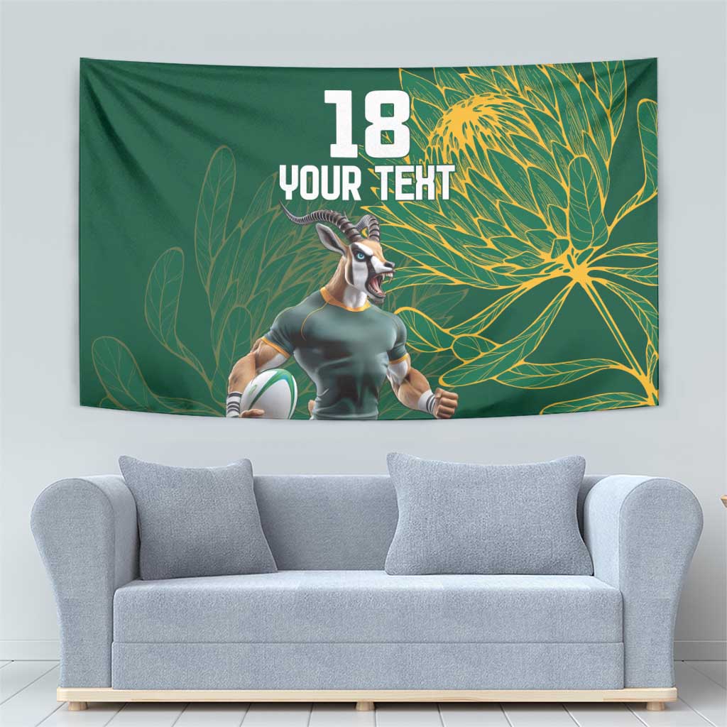 Custom Rugby South Africa Tapestry Springboks Mascot - Wonder Print Shop