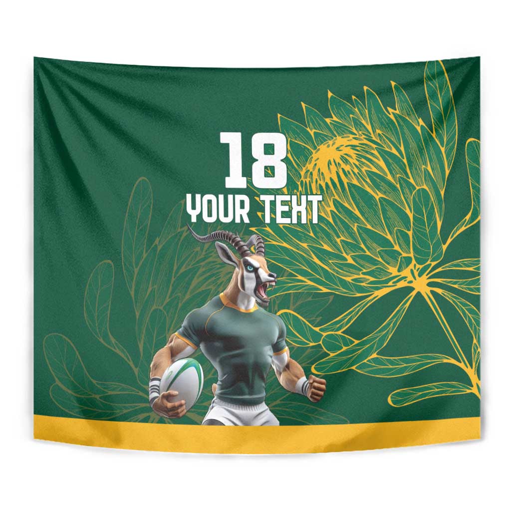 Custom Rugby South Africa Tapestry Springboks Mascot - Wonder Print Shop