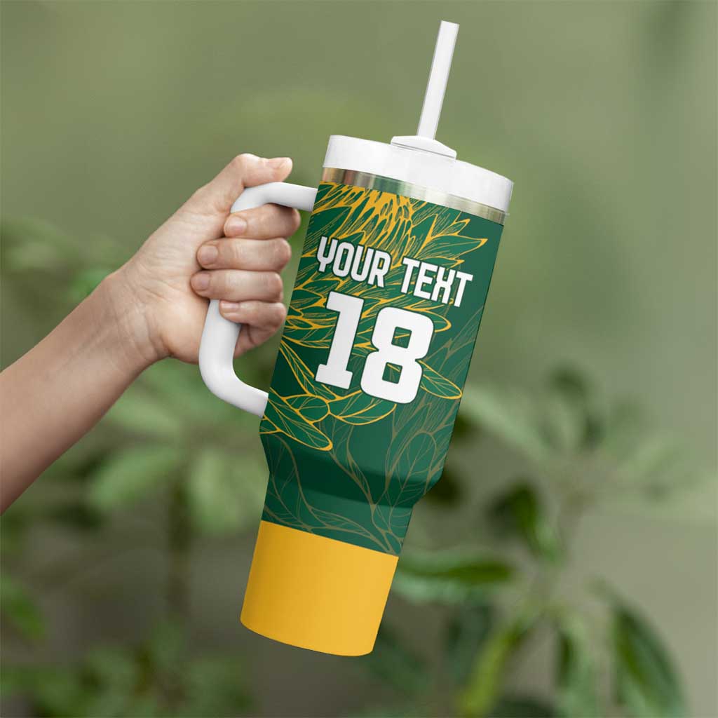 Custom Rugby South Africa Tumbler With Handle Springboks Mascot - Wonder Print Shop