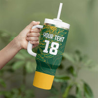 Custom Rugby South Africa Tumbler With Handle Springboks Mascot - Wonder Print Shop
