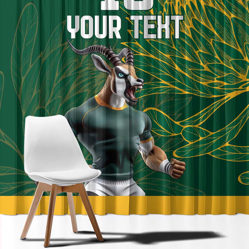 Custom Rugby South Africa Window Curtain Springboks Mascot - Wonder Print Shop