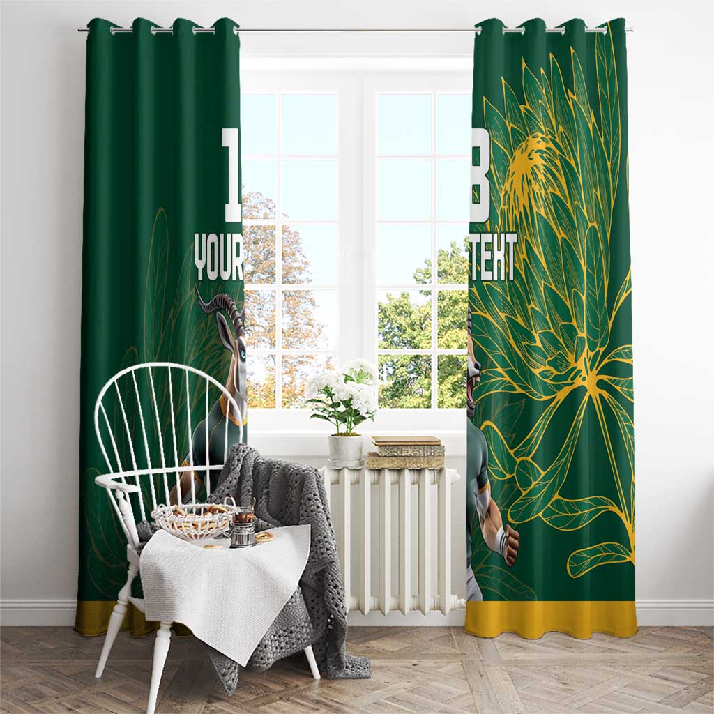 Custom Rugby South Africa Window Curtain Springboks Mascot - Wonder Print Shop
