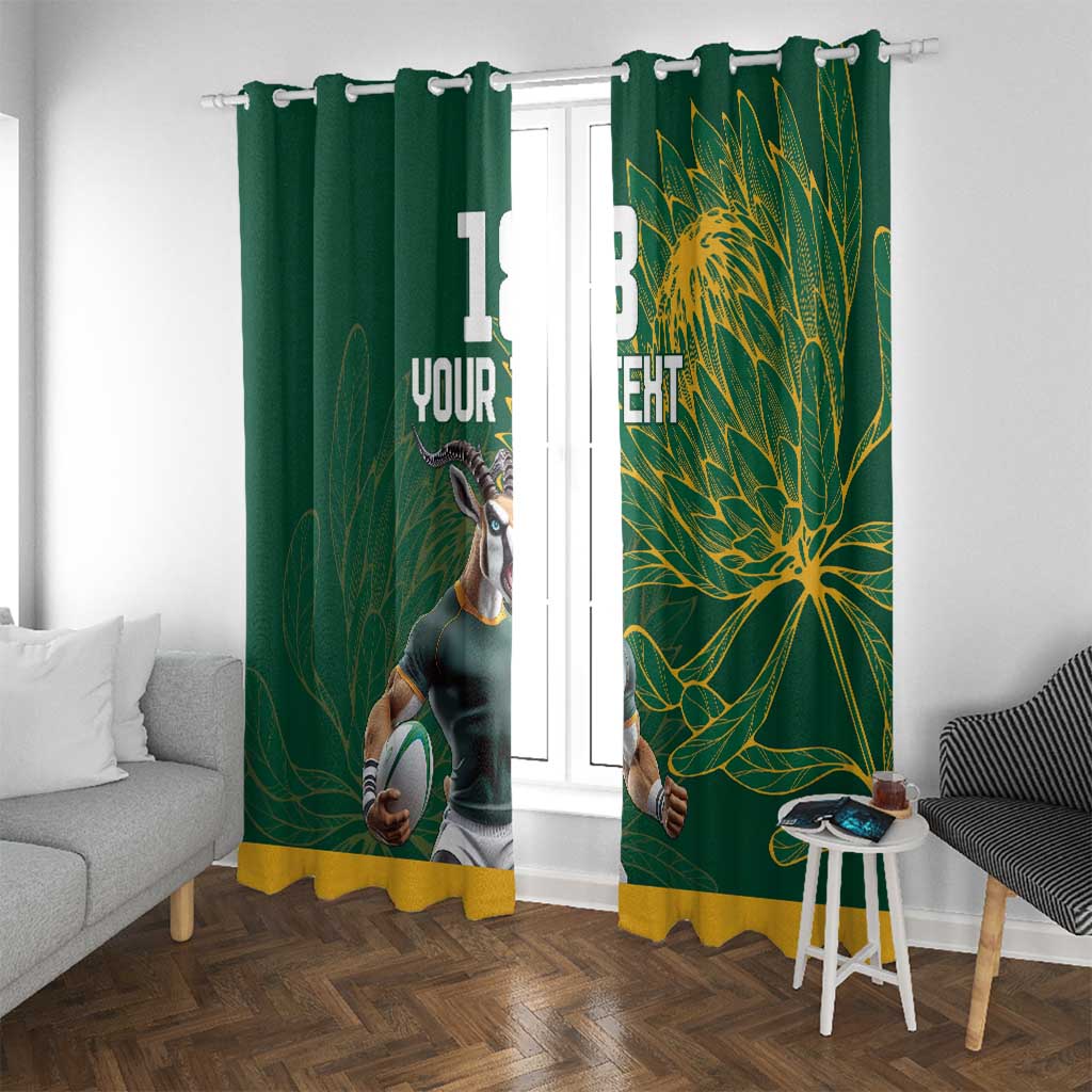 Custom Rugby South Africa Window Curtain Springboks Mascot - Wonder Print Shop