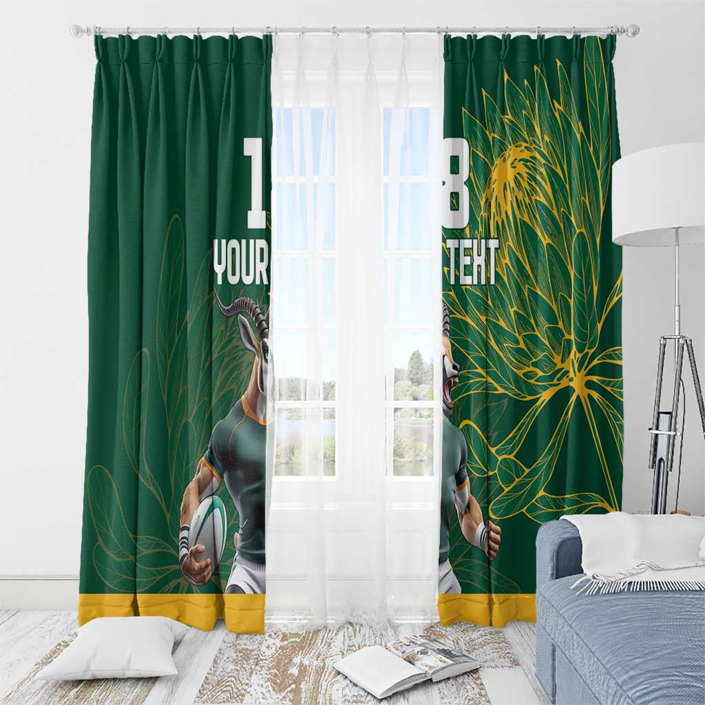 Custom Rugby South Africa Window Curtain Springboks Mascot - Wonder Print Shop