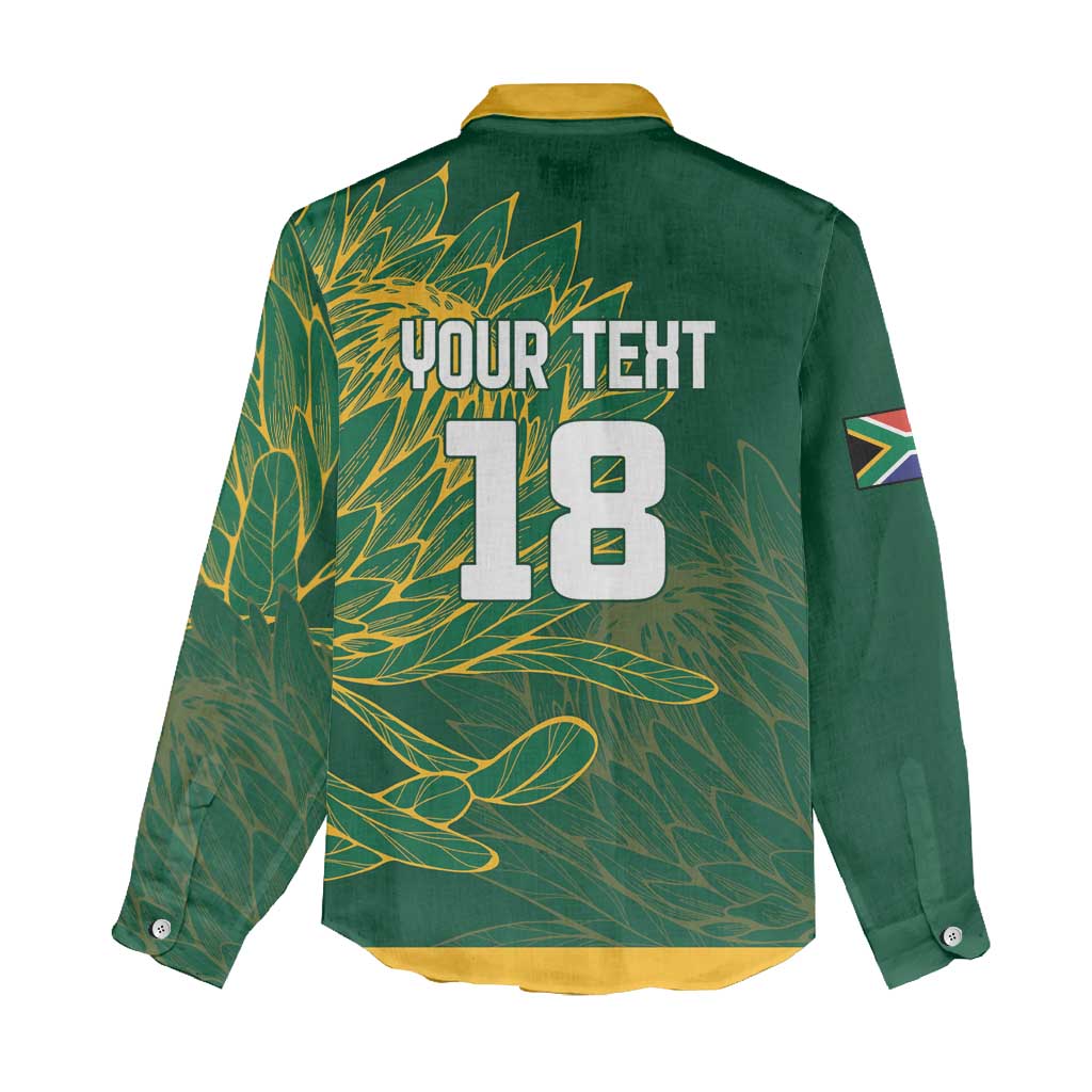 Custom Rugby South Africa Women Casual Shirt Springboks Mascot - Wonder Print Shop