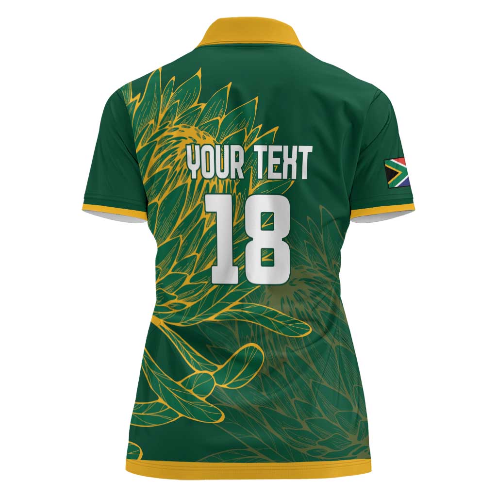 Custom Rugby South Africa Women Polo Shirt Springboks Mascot - Wonder Print Shop