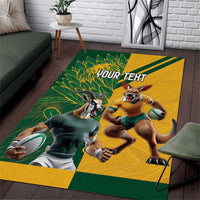 Personalized Rugby South Africa Australia Area Rug Springboks Wallabies Mascot Go Champions - Wonder Print Shop