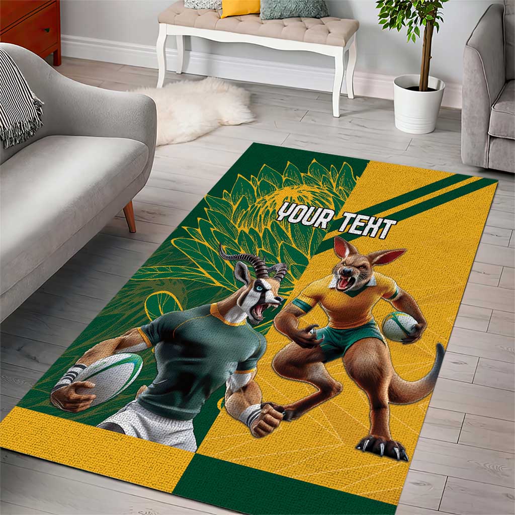 Personalized Rugby South Africa Australia Area Rug Springboks Wallabies Mascot Go Champions - Wonder Print Shop