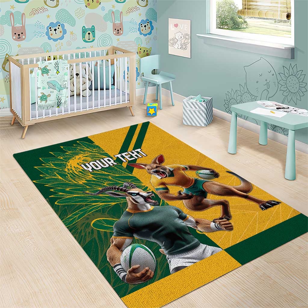 Personalized Rugby South Africa Australia Area Rug Springboks Wallabies Mascot Go Champions - Wonder Print Shop