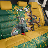 Personalized Rugby South Africa Australia Back Car Seat Cover Springboks Wallabies Mascot Go Champions - Wonder Print Shop
