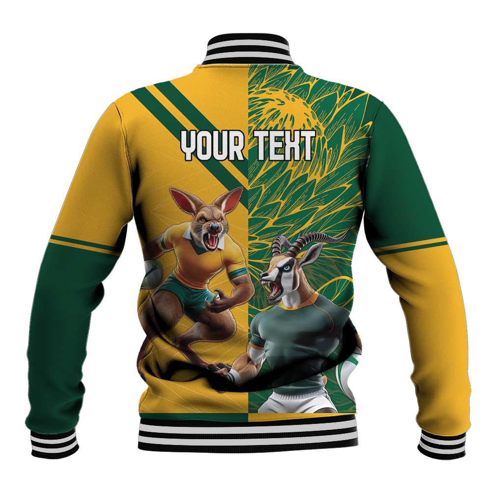 Personalized Rugby South Africa Australia Baseball Jacket Springboks Wallabies Mascot Go Champions - Wonder Print Shop