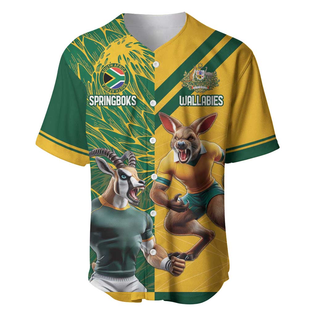 Personalized Rugby South Africa Australia Baseball Jersey Springboks Wallabies Mascot Go Champions - Wonder Print Shop