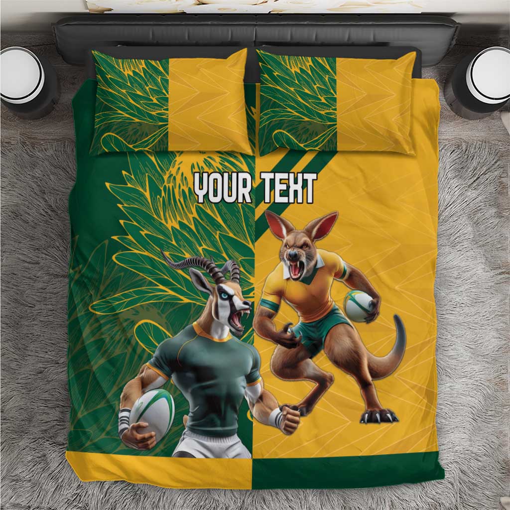 Personalized Rugby South Africa Australia Bedding Set Springboks Wallabies Mascot Go Champions - Wonder Print Shop