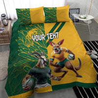 Personalized Rugby South Africa Australia Bedding Set Springboks Wallabies Mascot Go Champions - Wonder Print Shop