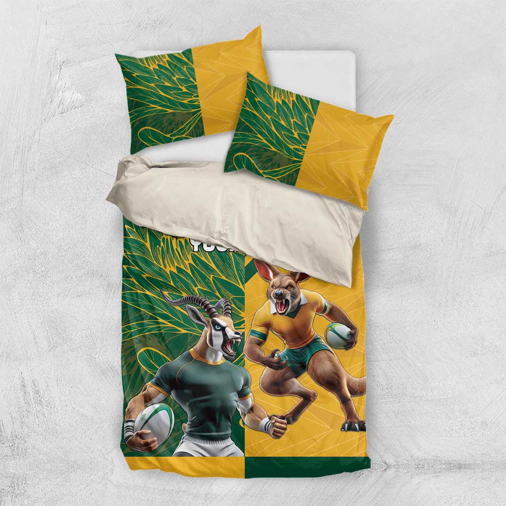 Personalized Rugby South Africa Australia Bedding Set Springboks Wallabies Mascot Go Champions - Wonder Print Shop