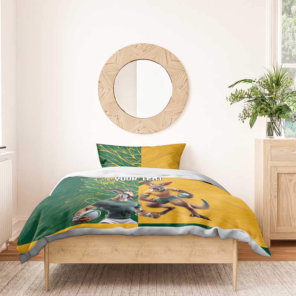 Personalized Rugby South Africa Australia Bedding Set Springboks Wallabies Mascot Go Champions - Wonder Print Shop
