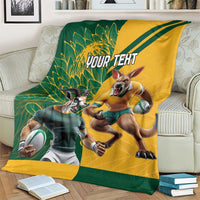 Personalized Rugby South Africa Australia Blanket Springboks Wallabies Mascot Go Champions - Wonder Print Shop