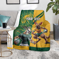 Personalized Rugby South Africa Australia Blanket Springboks Wallabies Mascot Go Champions - Wonder Print Shop