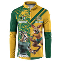Personalized Rugby South Africa Australia Button Sweatshirt Springboks Wallabies Mascot Go Champions - Wonder Print Shop