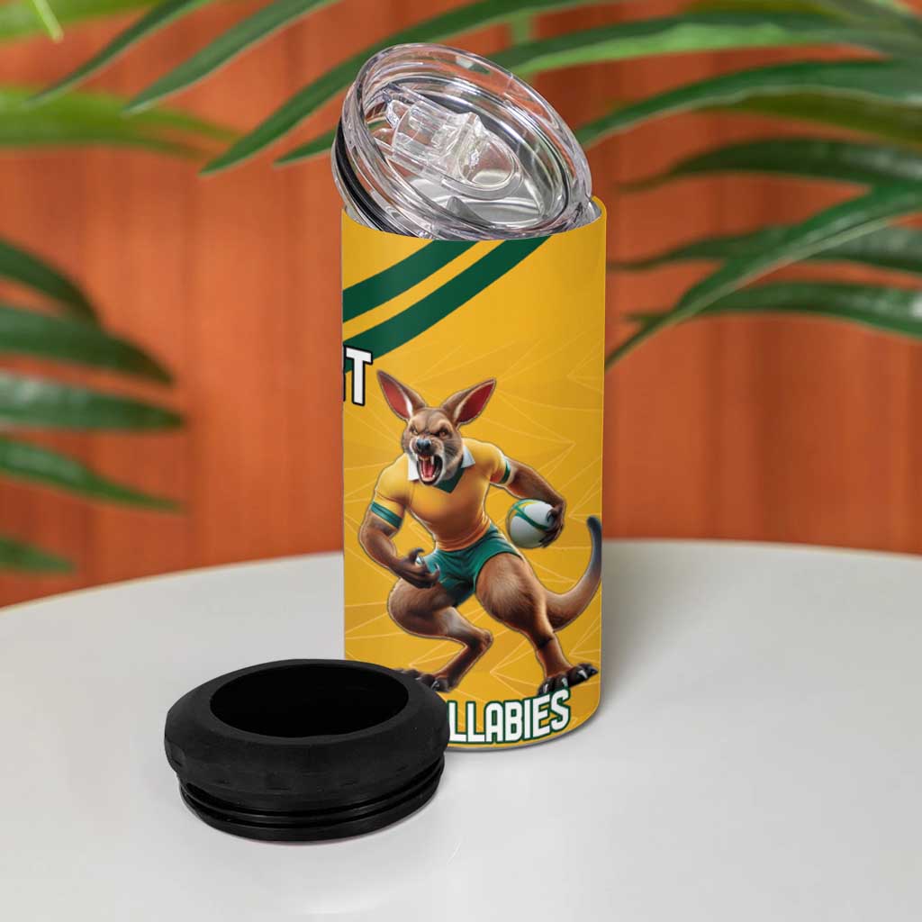 Personalized Rugby South Africa Australia 4 in 1 Can Cooler Tumbler Springboks Wallabies Mascot Go Champions - Wonder Print Shop