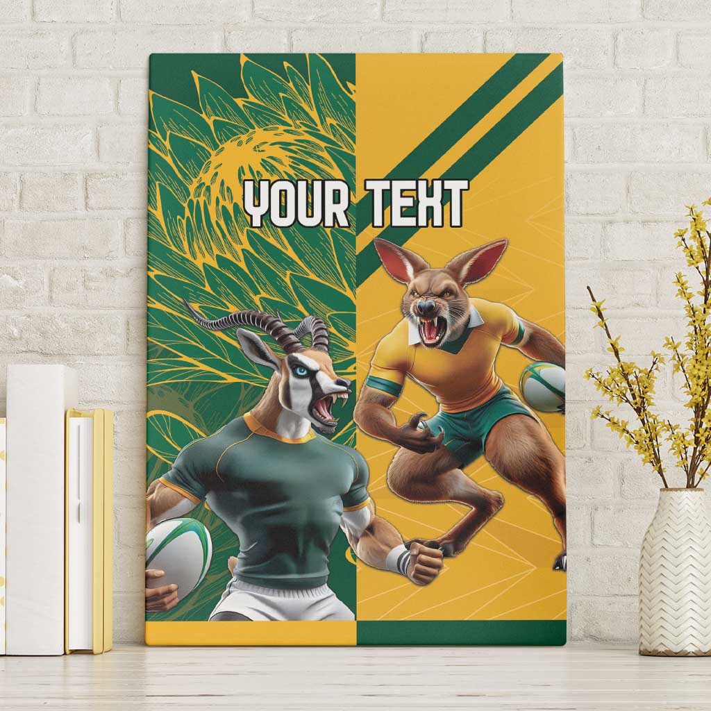 Personalized Rugby South Africa Australia Canvas Wall Art Springboks Wallabies Mascot Go Champions - Wonder Print Shop