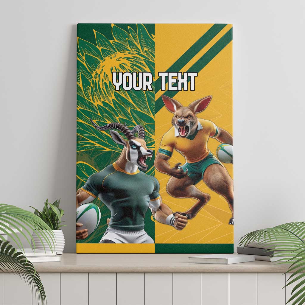 Personalized Rugby South Africa Australia Canvas Wall Art Springboks Wallabies Mascot Go Champions - Wonder Print Shop