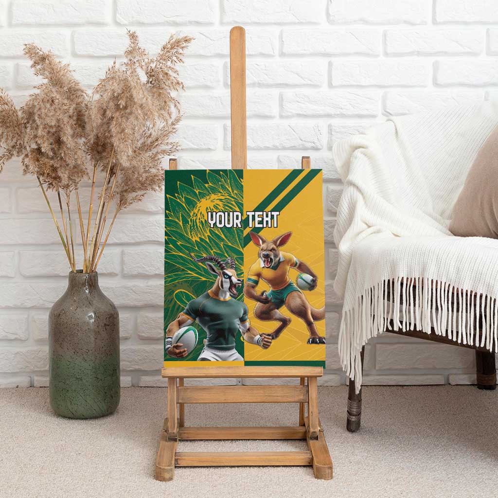 Personalized Rugby South Africa Australia Canvas Wall Art Springboks Wallabies Mascot Go Champions - Wonder Print Shop