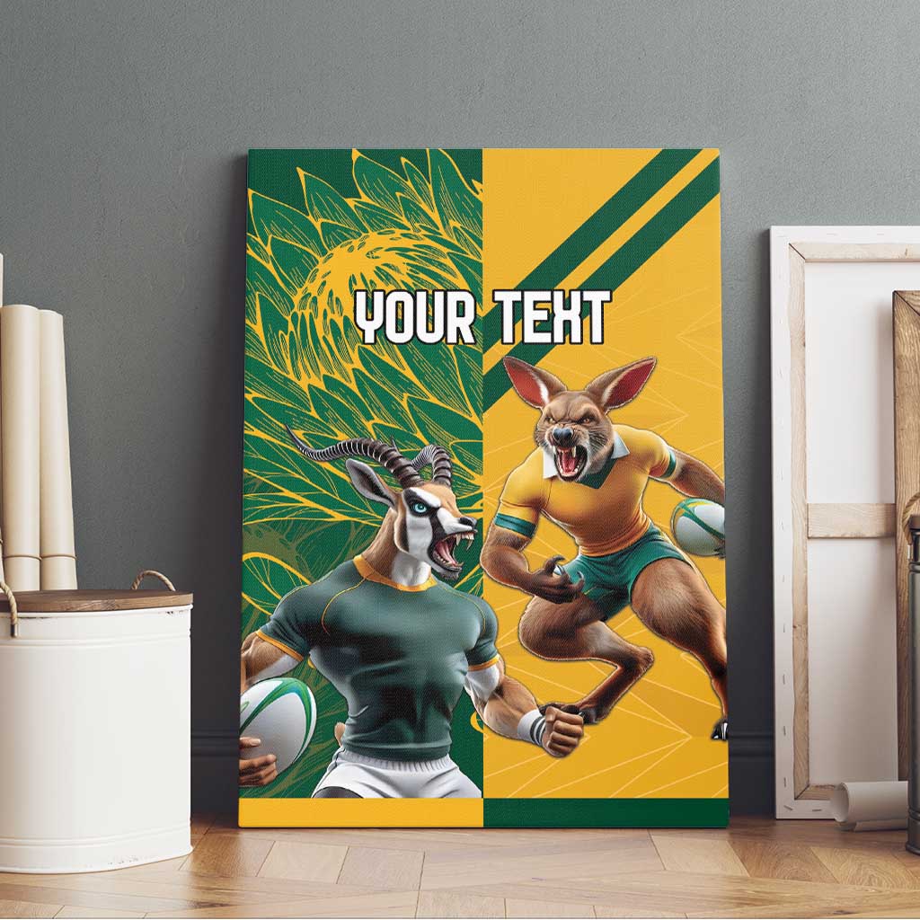 Personalized Rugby South Africa Australia Canvas Wall Art Springboks Wallabies Mascot Go Champions - Wonder Print Shop