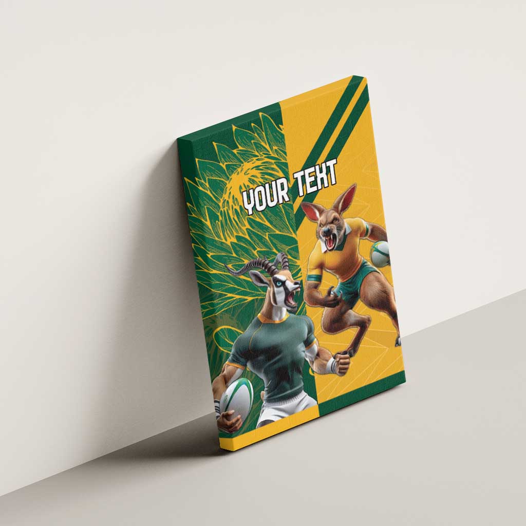 Personalized Rugby South Africa Australia Canvas Wall Art Springboks Wallabies Mascot Go Champions - Wonder Print Shop