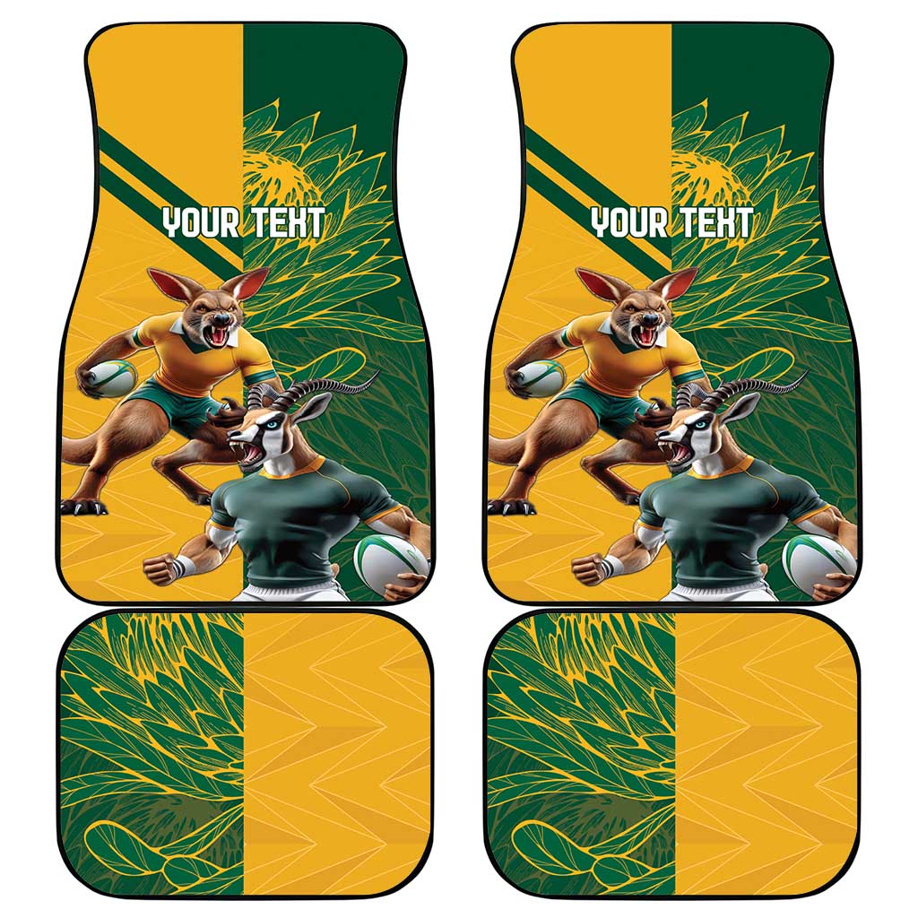 Personalized Rugby South Africa Australia Car Mats Springboks Wallabies Mascot Go Champions - Wonder Print Shop