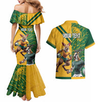 Personalized Rugby South Africa Australia Couples Matching Mermaid Dress and Hawaiian Shirt Springboks Wallabies Mascot Go Champions - Wonder Print Shop
