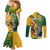 Personalized Rugby South Africa Australia Couples Matching Mermaid Dress and Long Sleeve Button Shirt Springboks Wallabies Mascot Go Champions - Wonder Print Shop