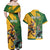 Personalized Rugby South Africa Australia Couples Matching Off Shoulder Maxi Dress and Hawaiian Shirt Springboks Wallabies Mascot Go Champions - Wonder Print Shop